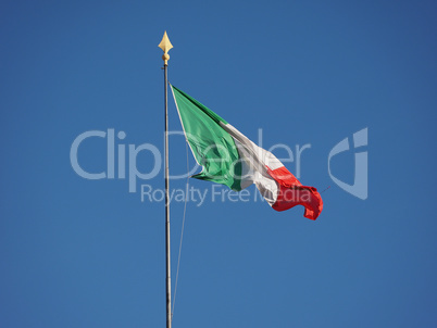 Italian Flag of Italy over blue sky