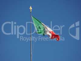 Italian Flag of Italy over blue sky