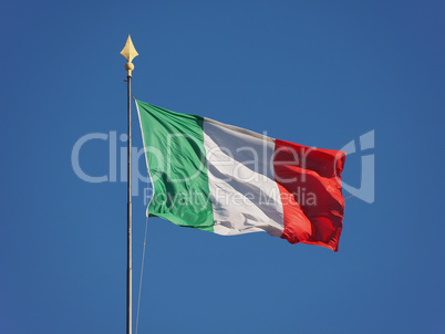 Italian Flag of Italy over blue sky