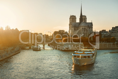 Boat near Notre Dame
