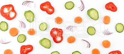 Abstract composition of vegetables. Vegetable pattern. Food back