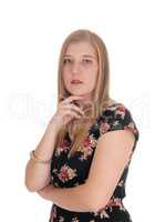 Portrait of beautiful blond woman