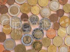 Euro coins, European Union background