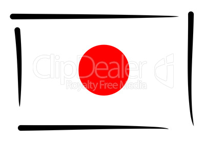 Japanese Flag of Japan illustration