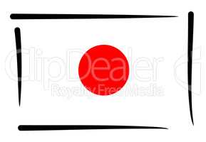 Japanese Flag of Japan illustration