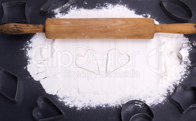 scattered white wheat flour