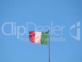 Italian Flag of Italy over blue sky