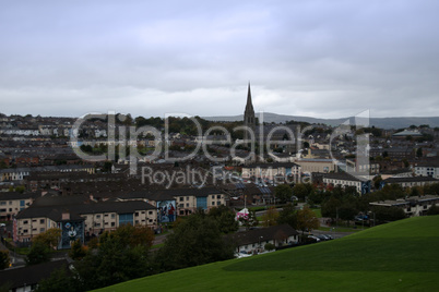 Londonderrry bogside with St. Eugene church