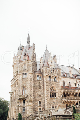 old Polish castle in the village of moszna