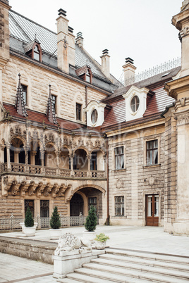 old Polish castle in the village of moszna