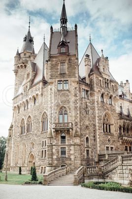 old Polish castle in the village of moszna