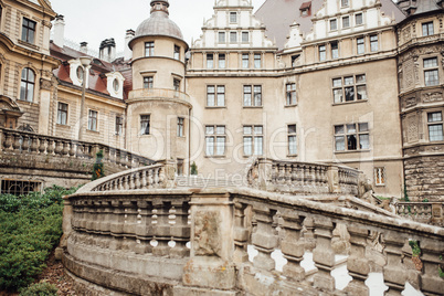 old Polish castle in the village of moszna