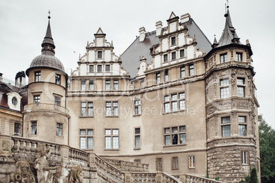 old Polish castle in the village of moszna