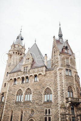 old Polish castle in the village of moszna