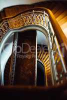 old vintage semicircular staircase