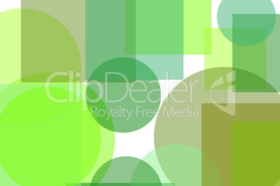 Abstract green circles squares illustration background