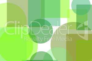 Abstract green circles squares illustration background