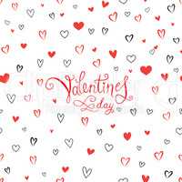 Valentine's day greeting card with love hearts pattern. Romantic