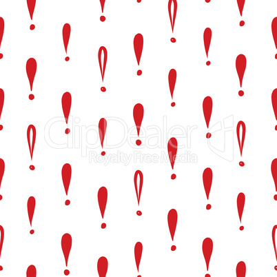 Attention sign ornament Exclamation mark seamless pattern