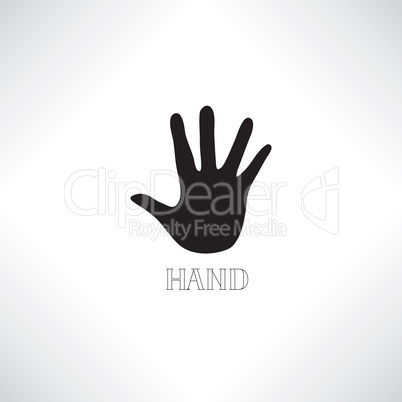 Helping hand icon. Human hand silhouette. Friend sign