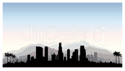 Los Angeles USA skyline. City silhouette, skyscraper buildings