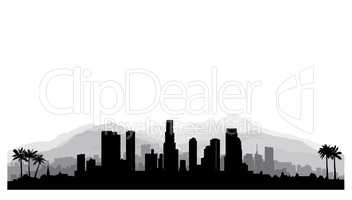 Los Angeles USA skyline. City silhouette, skyscraper buildings