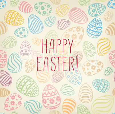 Happy Easter greeting card. Easter holiday egg background