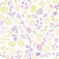 Floral holiday pattern. Easter egg seamless background.