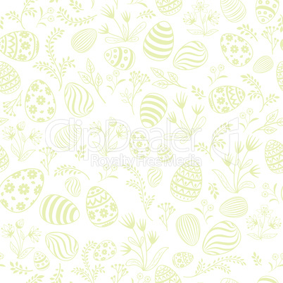 Easter egg seamless pattern. Floral holiday background.
