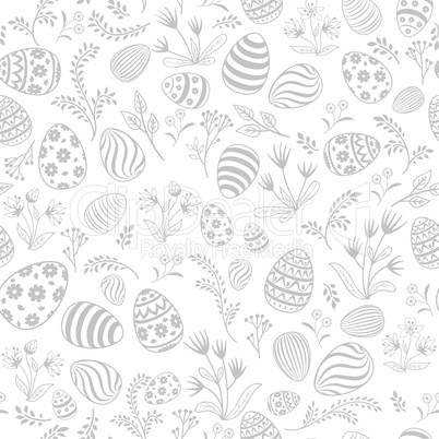 Easter egg seamless pattern. Floral holiday background.