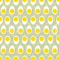 Eggs seamless ornament. Easter food tile floral pattern.