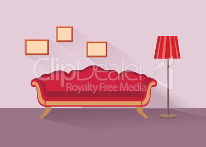 Home lounge interior. Living room furniture with sofa