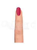 Nail polish manicure. Woman finger with varnish on nails