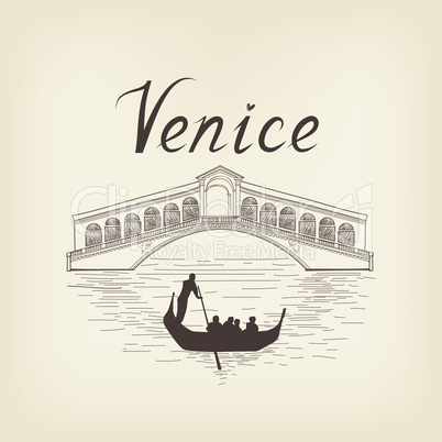 Venice famous place view Travel Italy background. City bridge.