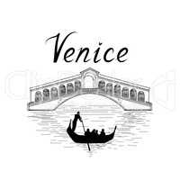 Venice famous place view Travel Italy background. City bridge.