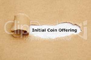 Initial Coin Offering Torn Paper Concept