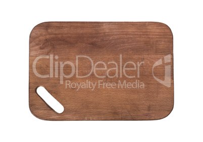 brown wooden cutting board with a slot for holding