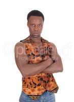 Serious looking African man in vest