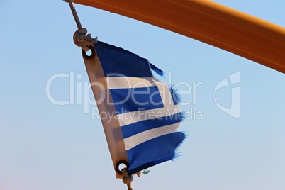 Flagge Griechenland auf Boot