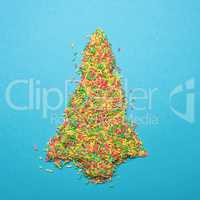 Colorful sweet Christmas tree shape