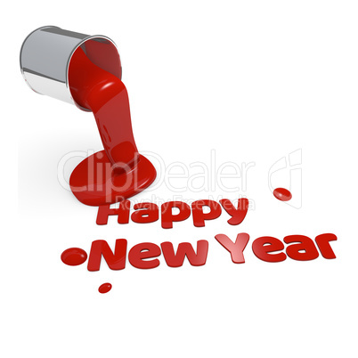 Happy New Year 3d rendering concept