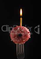 Happy birthday, candle with donut