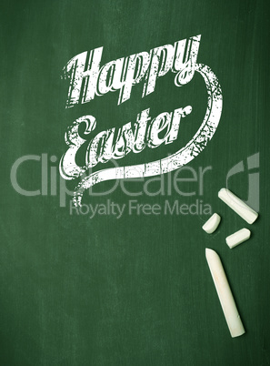 Happy Easter on chalkboard Happy Easter on chalkboard
