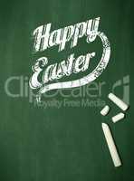 Happy Easter on chalkboard