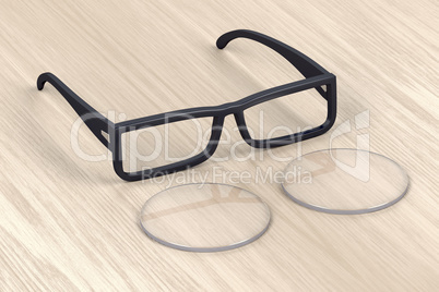 Eyeglasses frame and lens