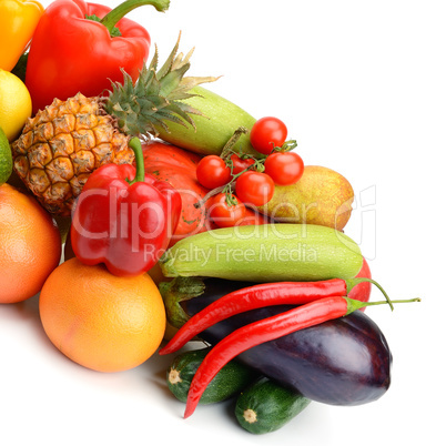Fruit and vegetable isolated on white background.
