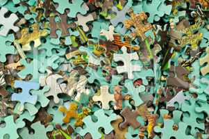 Jigsaw puzzle color background.