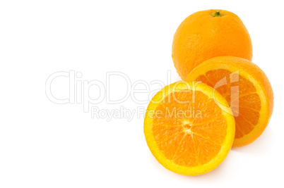 Fresh orange isolated on white background.