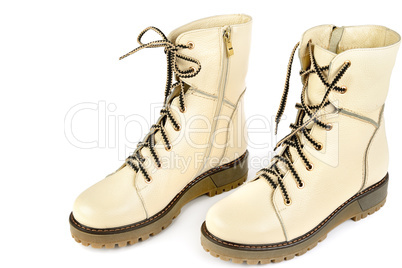 Ladies boots isolated on white background.