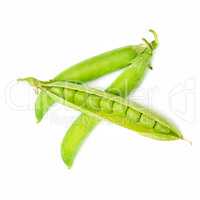 Green peas isolated on white.